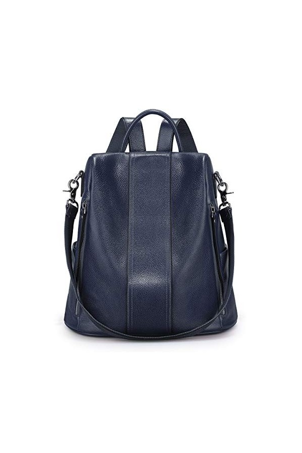 S-ZONE Femmes Sac à Dos en Cuir Souple Sac à Main Anti-vol Dames Sac à Dos Etanche Sac dEcole