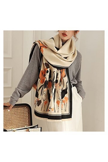 TOMYEUS Écharpes Écharpe à imprimé Floral pour Femmes Chaudes Hiver Cachemire Pashmina Foulard châles châles Femelle Couvertu
