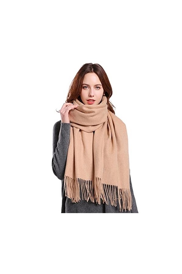 SYT-MD Echarpe Femme, Écharpe de Laine for Femme écharpe Hiver épaissir des écharpes Chaudes dhiver Couleur Solide Couleur P