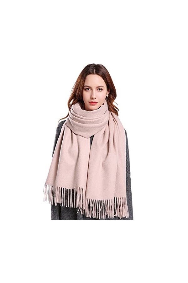 SYT-MD Echarpe Femme, Écharpe de Laine for Femme écharpe Hiver épaissir des écharpes Chaudes dhiver Couleur Solide Couleur P