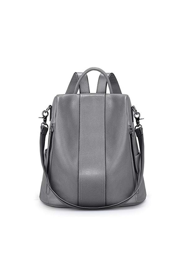 S-ZONE Femmes Sac à Dos en Cuir Souple Sac à Main Anti-vol Dames Sac à Dos Etanche Sac dEcole