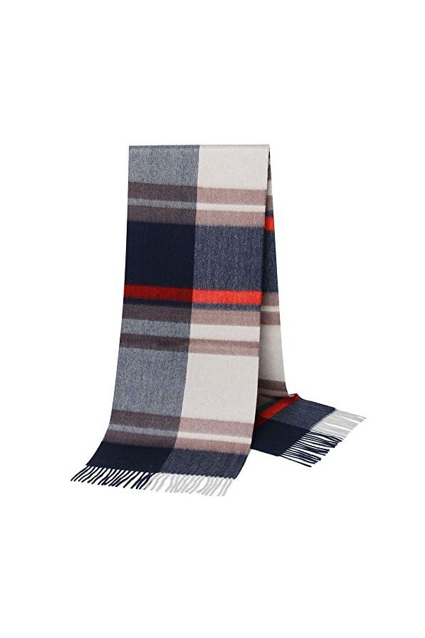 JUGUU Echarpes Decontracteécharpe À Carreaux 100% Cachemire Hommes Et Femmes Couple Écharpe Épaisse-09_180*30Cm