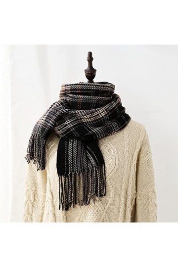 Foulard Femme Cheveux Echarpe Soie Écharpe À Carreaux De Luxe Chaud Femmes Longue Écharpe Femmes Écharpe Dames Gland Châle Wr