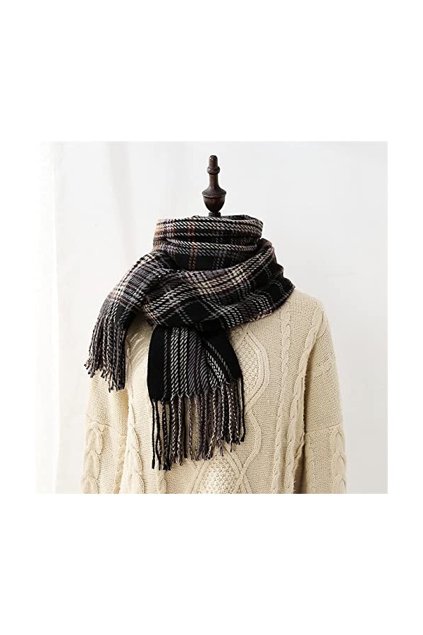 Foulard Femme Cheveux Echarpe Soie Écharpe À Carreaux De Luxe Chaud Femmes Longue Écharpe Femmes Écharpe Dames Gland Châle Wr