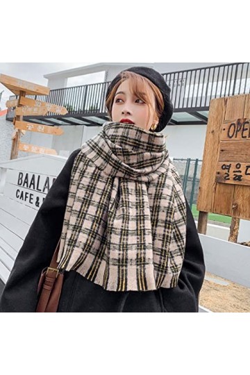 Foulard Femme Soie Cheveux pour De Hiver en Echarpe Écharpes À Carreaux Luxueuses pour Femmes Châles Et Écharpes Thermiques D