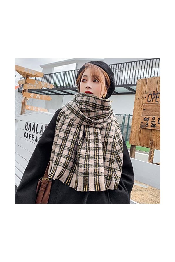 Foulard Femme Soie Cheveux pour De Hiver en Echarpe Écharpes À Carreaux Luxueuses pour Femmes Châles Et Écharpes Thermiques D