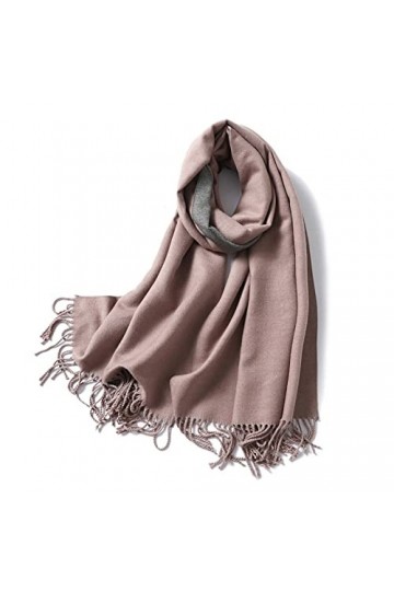 CCBUY Écharpes dhiver pour femme – Écharpe chaude de couleur lotus épaisse double couleur assortie châle dhiver pour femme 
