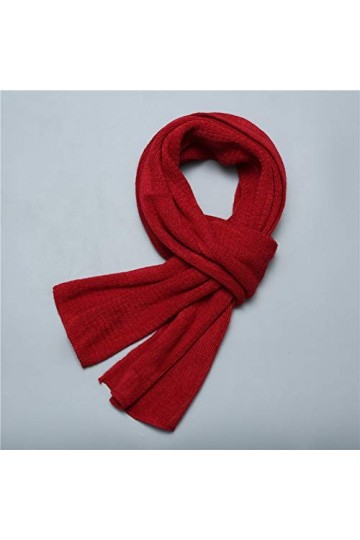 Écharpes dhiver Femmes - Écharpes Tricotées Écharpe Rouge Dhiver Chaud Comme Les Femmes Homme Châles Longue Taille Foulard 
