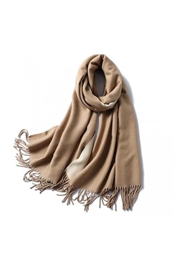 CCBUY Écharpes dhiver pour femme – Écharpe kaki chaud épais châle dhiver pour femme Wraps double face femme solide couvertu