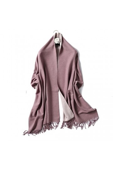 CCBUY Écharpes dhiver pour femmes - Écharpe chaude fuchsia épaisse double couleur assortie châle dhiver pour femme Wraps do