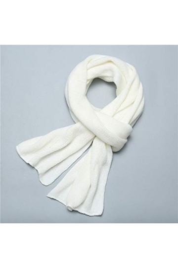 Écharpes dhiver Femmes - Écharpes Tricotées Écharpe Blanche Dhiver Chaude Comme Les Femmes Homme Châles Longue Taille Foula