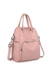 UTO Femme Sac à Dos Sac Porté Main en Multi-Façon Mode Vogue Similicuir PU Cuir Doux Brun