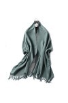 Écharpes dhiver pour femmes – Vert chaud épais double couleur assortie châle dhiver pour femme Wraps double face femelle so
