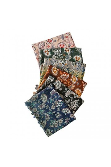 écharpe Soie Femme, 6 Pack Foulard Motif Multicolore Neckerchief Head Wrap Thin Scarf Ladies Beach Scarf Vintage Shawl Scarf 