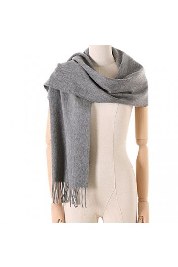 Foulard en Soie, Écharpes de Couverture pour Femmes Hiver Doux Chaud Long Cosy Laine Wrap Couleur Pure Laine Spinning Gland D
