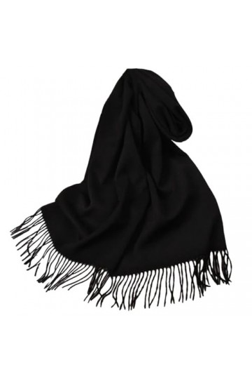 Écharpes Dhiver Pour Femmes, Enveloppes Et Écharpes Chaudes En Laine Pour Femmes, Écharpes Douces Black 180x40cm