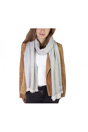 LES JARDINS DE LA COMTESSE - Grande écharpe Femme Cachemire et Laine Hiver - Etole Châle - Chaud et Léger - 70 x 210 cm - Mot