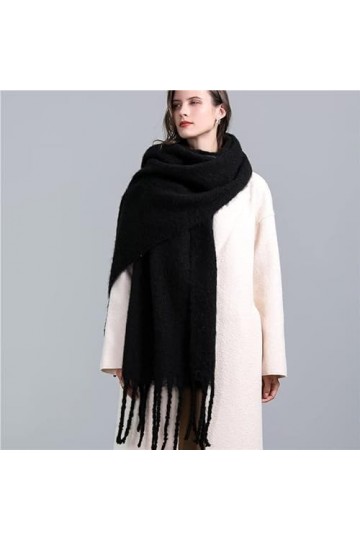 Foulard Femme Cheveux Echarpe Soie Nouvelle Écharpe À Carreaux pour Femmes Châle Écharpe Épaisse Dames Gland Écharpe Chaude A