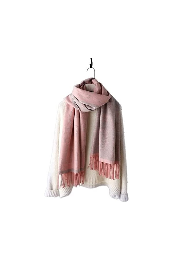 ABGRC Écharpe en Cachemire et Polyester, écharpes imprimées de Chat de Dessin animé Mignon, châle Chaud Doux et épais, châle 