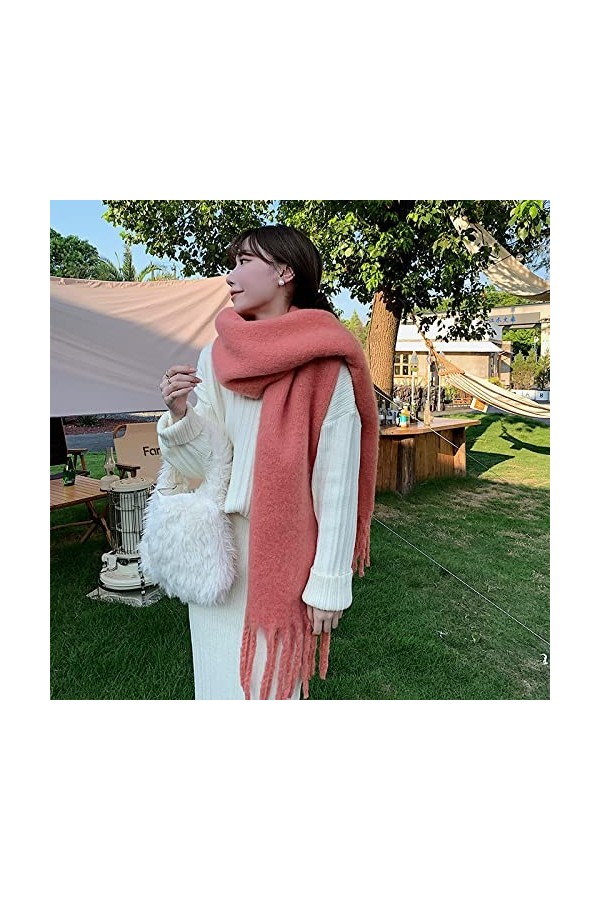 LuisFranklin Foulard Echarpe Femme Soie Cheveux Nouvelle Écharpe Femmes Mode Couleur Écharpe Douce Grande Écharpe Plus Épaiss