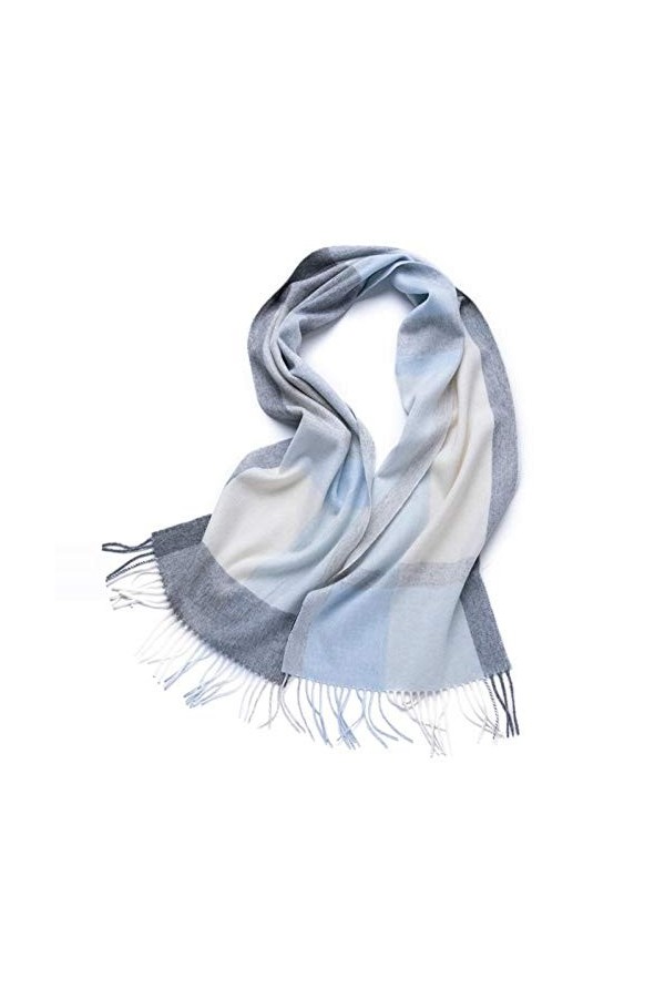 JUGUU Echarpes Cachemire100% Pure Écharpe En Cachemire Hommes Et Femmes Écharpe En Cachemire À Carreaux Épais Universel-Gris 