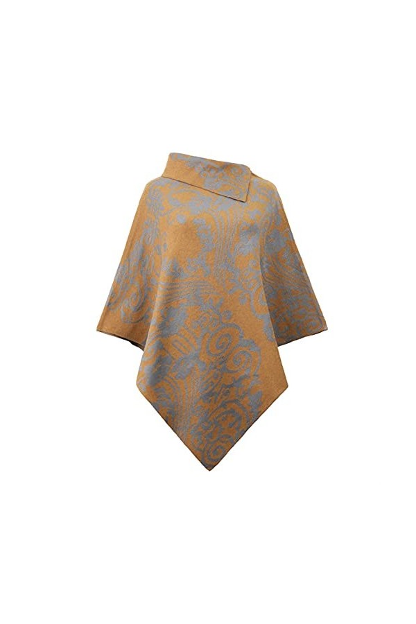 Écharpe Chale Femme Châles Femmes Dames Grid Turtle Turtle Col de Tortue Batwing Ponchos Coton à Tricoter Écharpe Color : C,