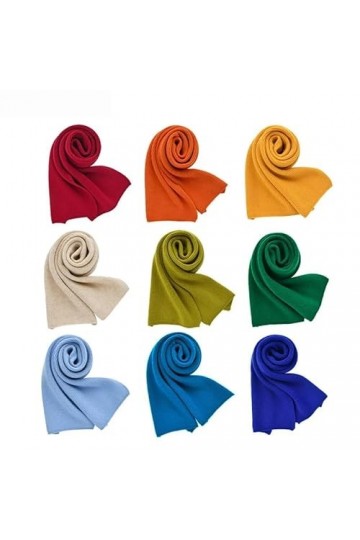 Écharpe tricotée en cachemire solide pour femme - Écharpe dhiver chaude et épaisse en laine pour enfants, bleu marine, Kids 