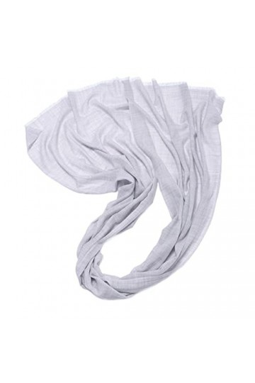 Foulard en Soie, Écharpes de Couverture pour Femmes Écharpe dhiver Longue et Chaude Foulards pour Dames Couleur Unie Châle L