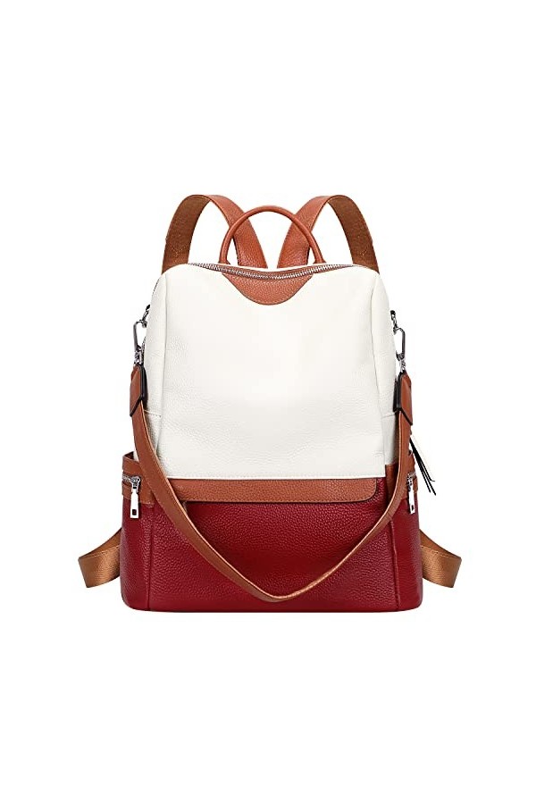 ALTOSY Sac à Dos Cuir Véritable pour Femmes Sac à Dos Sac porté Épaule Anti-vol Collège S80, Noir 