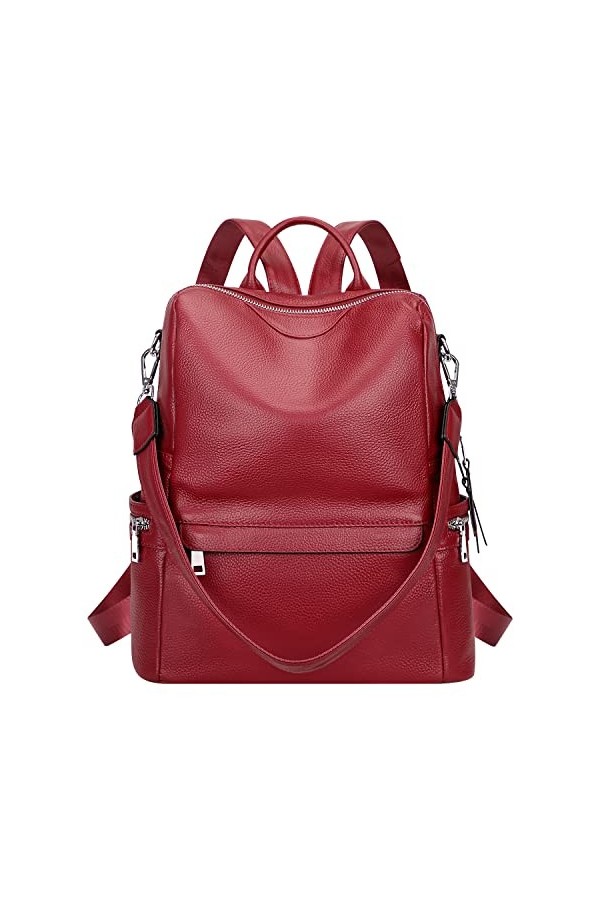 ALTOSY Sac à Dos Cuir Véritable pour Femmes Sac à Dos Sac porté Épaule Anti-vol Collège S80, Noir 