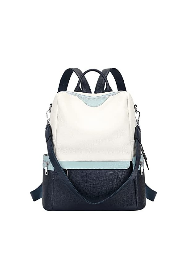 ALTOSY Sac à Dos Cuir Véritable pour Femmes Sac à Dos Sac porté Épaule Anti-vol Collège S80, Noir 