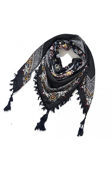 ZZLLFF Écharpes Coton Dames Grosse écharpe carré imprimé châle Russe Style Ethnique Femme enveloppe Tassel Hiver Color : 14,
