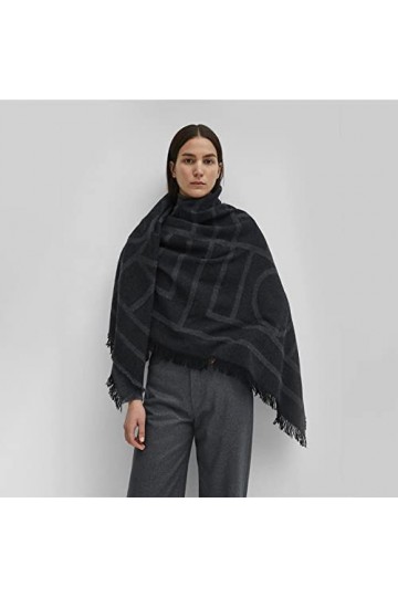Foulard Femme Soie Cheveux pour De Hiver en Echarpe Écharpe Carrée À Rayures Géométriques Écharpe De Couverture pour Femmes É