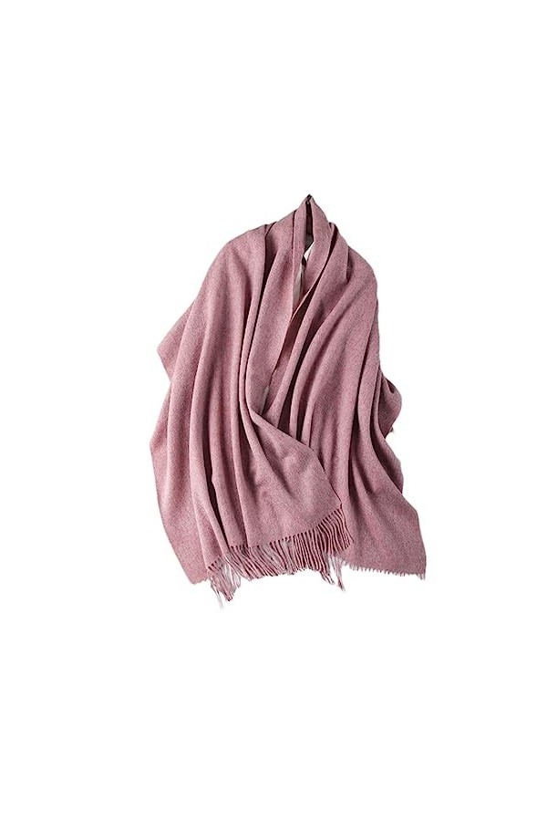 DBFBDTU Femmes Laine Tricoté Wrap Châles Automne Doux Solide Écharpes Hiver Chaud Plaid Hommes Gland Silencieux Mid gray9 One