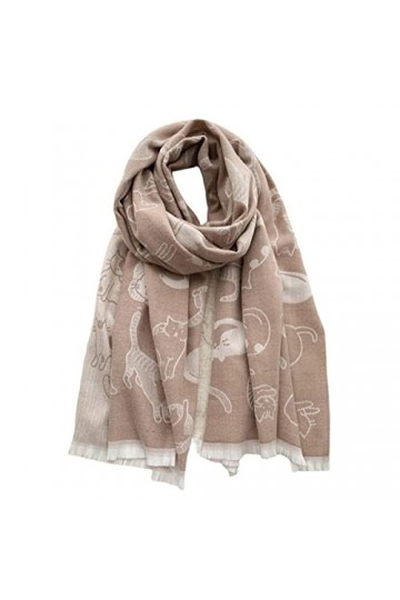 Sudemota Echarpes Femme Écharpes for Femmes Wraps imprimés Foulard en Soie Léger Wrap élégant Chats Mignons Châles Cadeaux fo