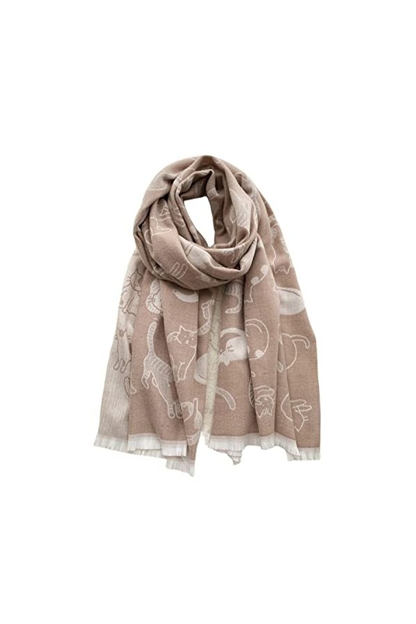 Sudemota Echarpes Femme Écharpes for Femmes Wraps imprimés Foulard en Soie Léger Wrap élégant Chats Mignons Châles Cadeaux fo