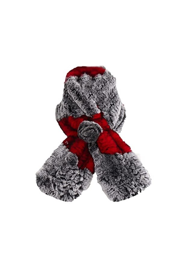 Mokkpeq Hiver Femmes Fourrure Écharpe en Plein Air Temps Froid Épais Chaud Doux Fourrure Silencieux Dame Décontracté Patchwor