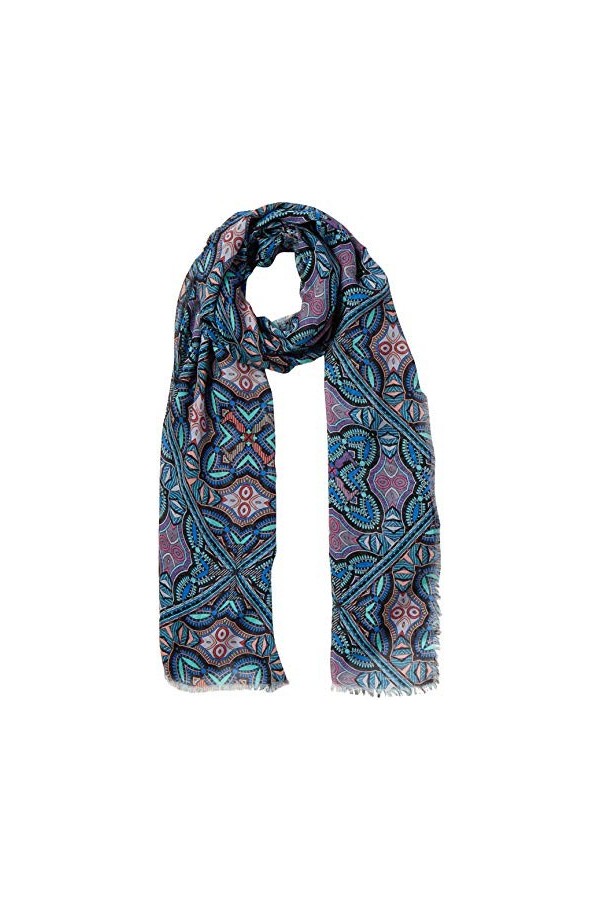Trussardi Jeans Pashmina Print Micromodal, Bleu U506/Fant. Gipsy Blue U506 , Taille Unique Femme