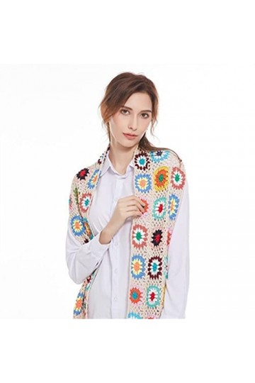 SERUMY Écharpes Tricotées Hiver Crochet Trearit Scarpe Modèle De Fleurs Exquise Châle Gland Coloré À La Main Keep Au Chaud po