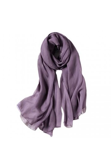 YIOLEAMP Écharpe en soie naturelle 100% pure, châle en soie solide imprimé pour femme pour couverture de plage pour dames