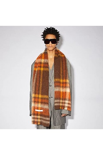 Foulard Femme Soie Cheveux pour De Hiver en Echarpe Nouvelle Écharpe Châle Hommes Et Femmes Mode Unisexe Épaissie Couleur Cha