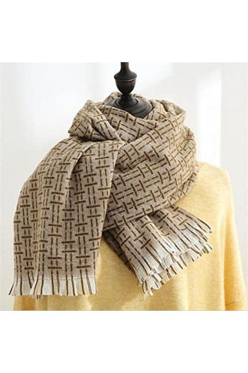 Foulard Femme Cheveux Echarpe Soie Écharpe Femme Écharpe Chaude Rayée Écharpe Femme Écharpe Épaississement Doux Gland Châle L