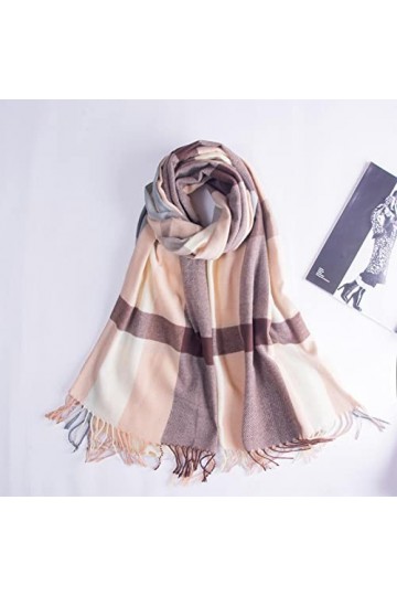 Foulard Femme Cheveux Echarpe Soie Écharpe Femme Style Doux Écharpe Chaude Écharpe À Carreaux À La Mode Écharpe Châle Onesize