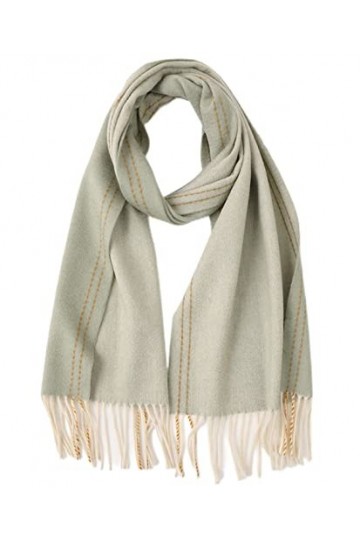 Écharpe dhiver chaude pour femme 100 % cachemire avec pompons pour temps froid 180 x 32 cm, vert clair