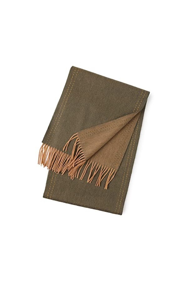 Écharpe dhiver chaude pour femme 100 % cachemire avec pompons pour temps froid 180 x 32 cm, vert clair