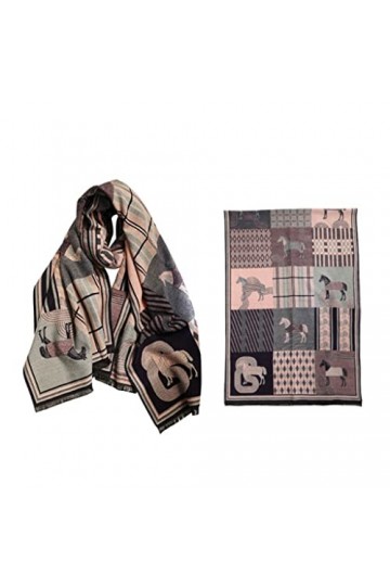 Écharpe de Noël Hiver Écharpe Imitation Cachemire Écharpes Hommes Femmes Écharpes Chaudes Femme Châle Wraps Dames Écharpes Ca