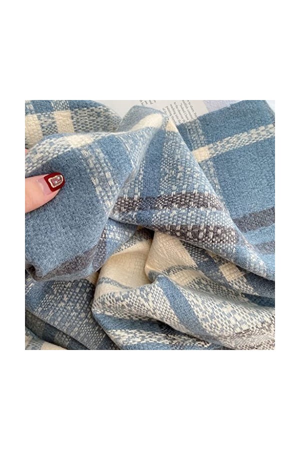 Écharpe de Noël Imitation Cachemire Hiver Écharpe Chaude Femmes Gland Tissé Plaid Automne Châle Wraps Dames Écharpes Cadeaux 