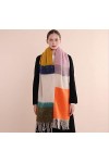 Foulard Femme Cheveux Echarpe Soie Écharpes Femmes Chaudes Imprimées Écharpes Femmes Écharpes Wrap Épais Doux Rayé Châles Lon