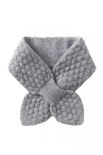 Hdhdeueh Cache-cou en cachemire tricoté avec petit nœud pour femme, gris, taille unique