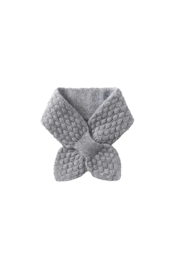 Hdhdeueh Cache-cou en cachemire tricoté avec petit nœud pour femme, gris, taille unique